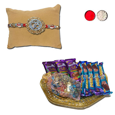 "RAKHIS -AD 4350 A (Single Rakhi), Choco Thali - code RC09 - Click here to View more details about this Product